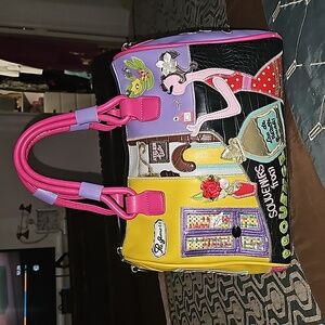 brcociolini bln women's artistic handbag with strap, colorful, leather